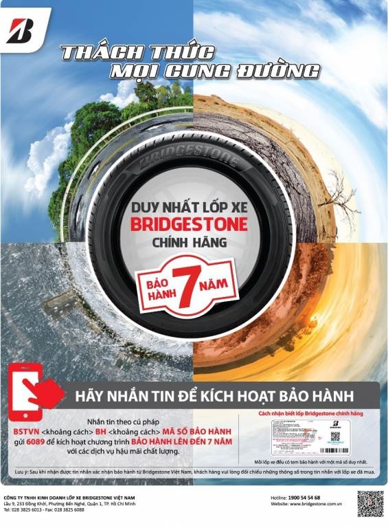 CHÍNH SÁCH BẢO HÀNH LỐP XE BRIDGESTONE 