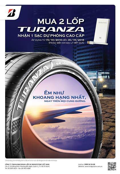 KHUYẾN MÃI THÁNG 10 tại hệ thống B Select Bridgestone Turanza GR100